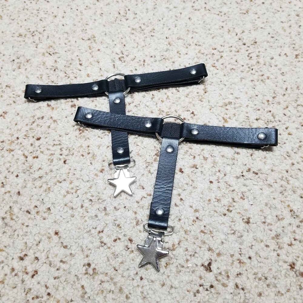 SOLD Hot Topic Faux Leather Star Garters